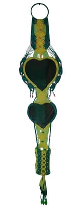 Macrame Hanging Heart-Shaped Mirror with Planter