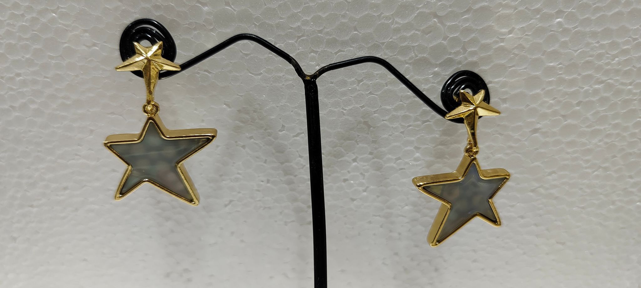 Gold Plated Star Drop Earrings