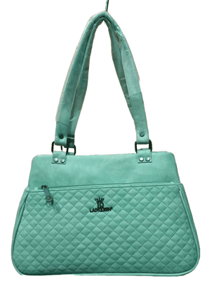 Women's Quilted Faux Leather Handbag with Top Handle and Zip Closure