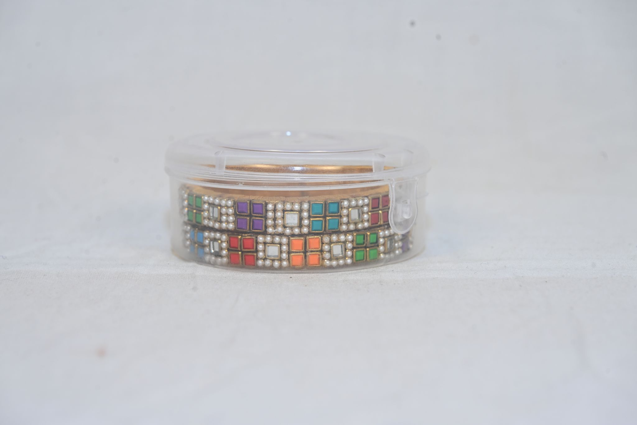 Gold Plated Multicolor Square Bangle Set