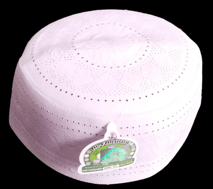 White Cotton Embroidered Kufi