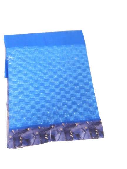 Blue Sequinned Saree With Blouse Piece