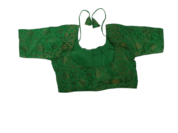NLR RURAL Green Banarasi Silk Jacquard Blouse