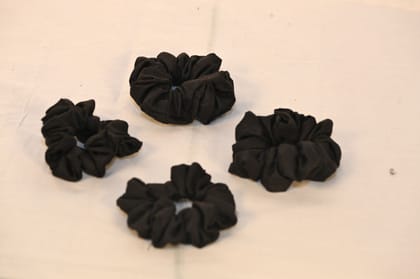 Black Basic Scrunchies 4-Pack