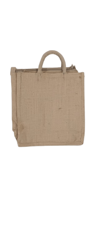 BUCHI Jute tote bag with zipper closure