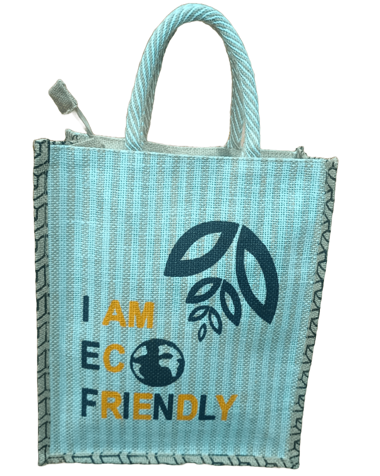 Small Jute Tote Bag with Striped Handles-34