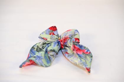 Red and Green Floral Bow Hair band