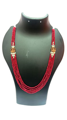 Red Beads Traditional Indian Necklace Set