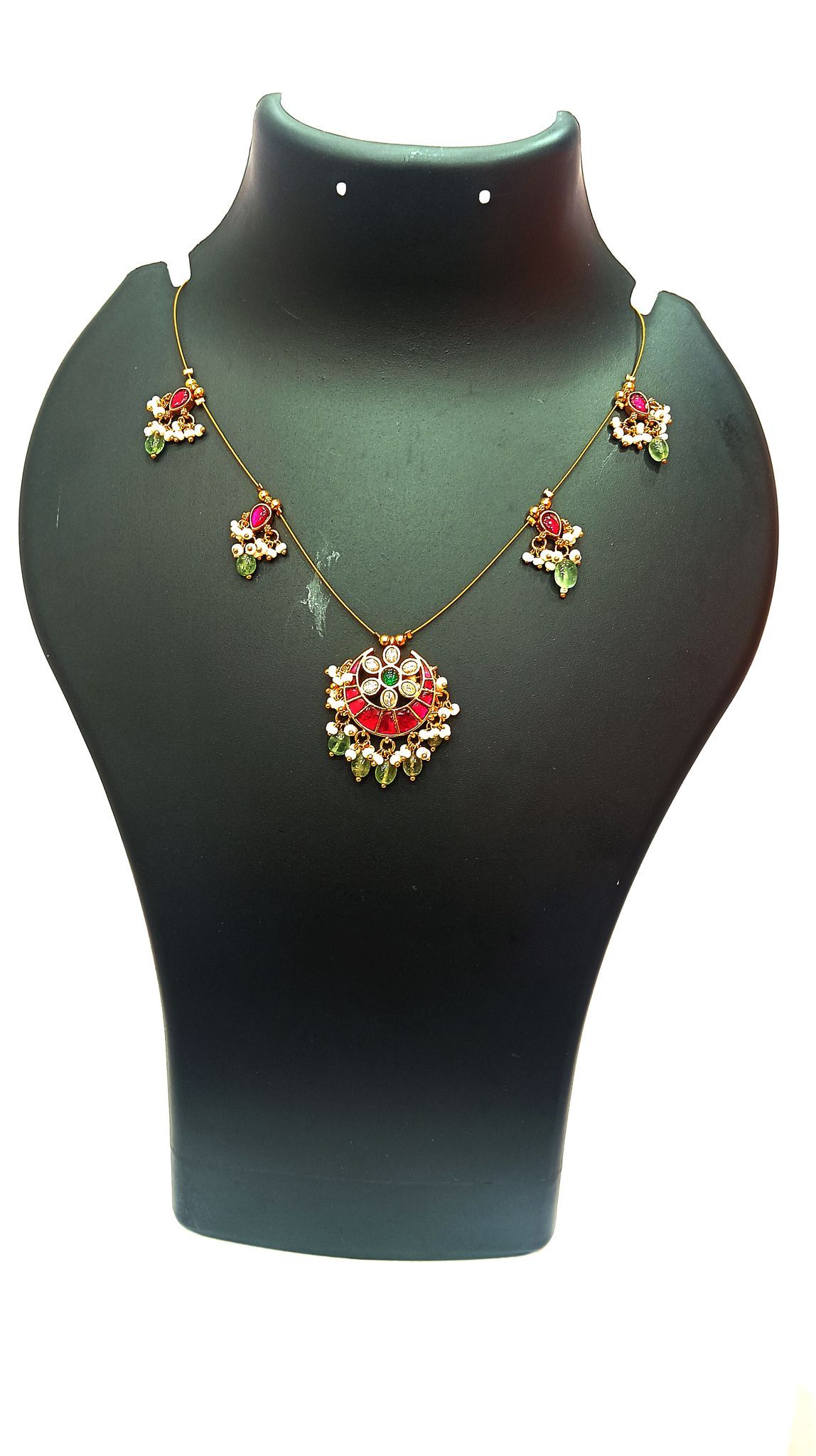 Stunning Kundan and Pearl Necklace Set with Gold Plated Pendan