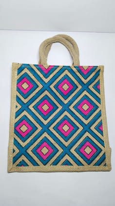 Geometric Jute Tote Bag Geometric Jute Tote Bag