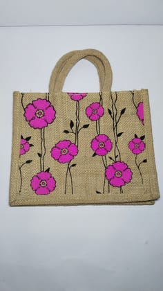Floral Printed Jute Bag Floral Printed Jute Bag