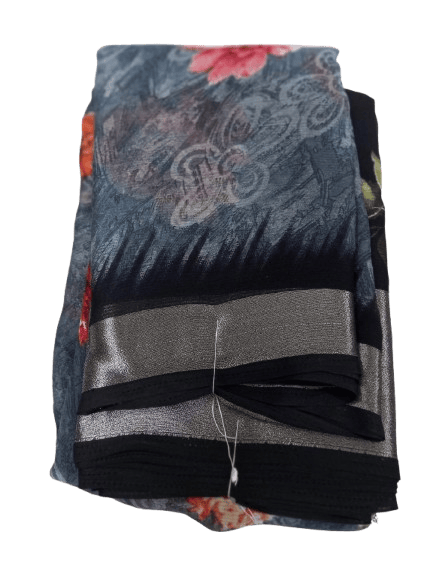 Georgette Saree With Blouse Piece 5.5 meters with combined blouse