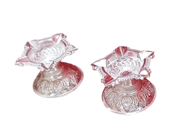 Panch Diya German Silver-Plated   Set of 2 (1.5 inch)