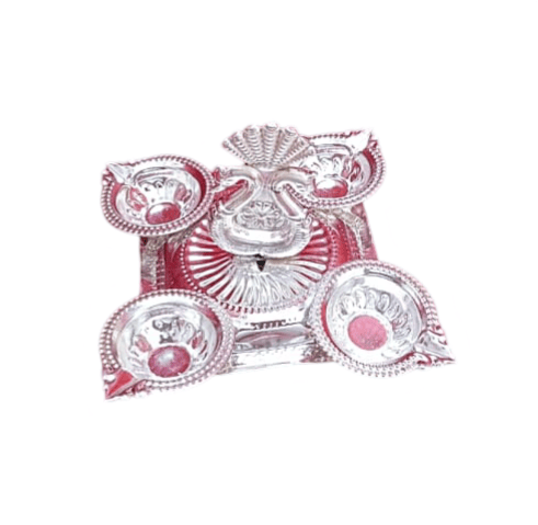 Silver-Plated Peacock Diya for Diwali Decoration (3 inch)