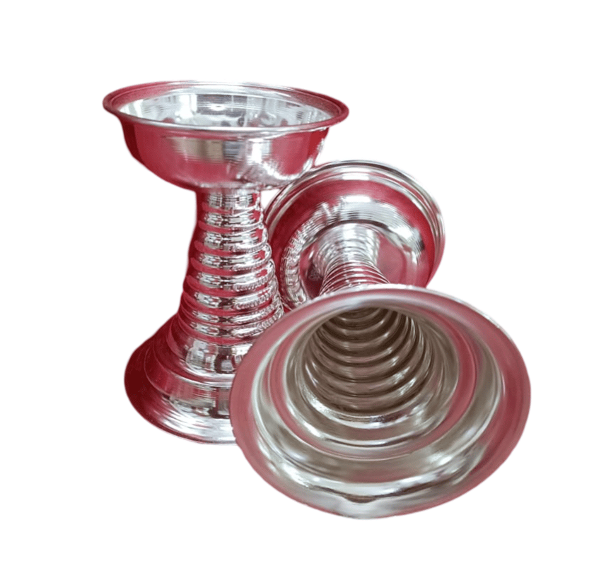 German Silver Deepa Lakshmi Oil Lamp (pack of 2)