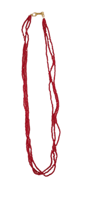 Ruby Red Beaded Necklace