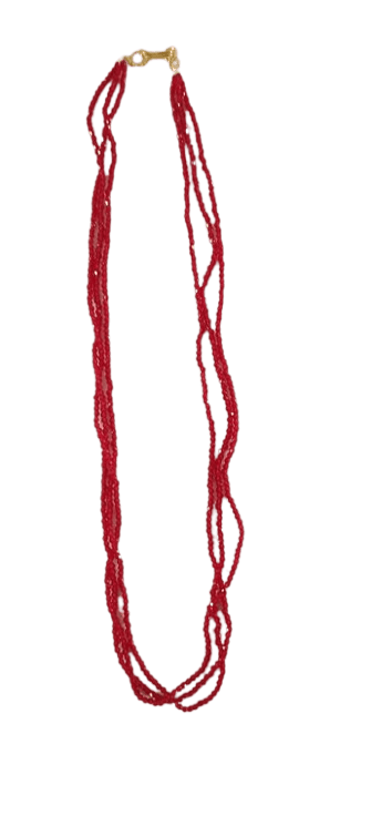 Ruby Red Beaded Necklace