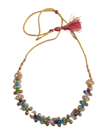 Multicolor Crystal Beaded Necklace with Tassel