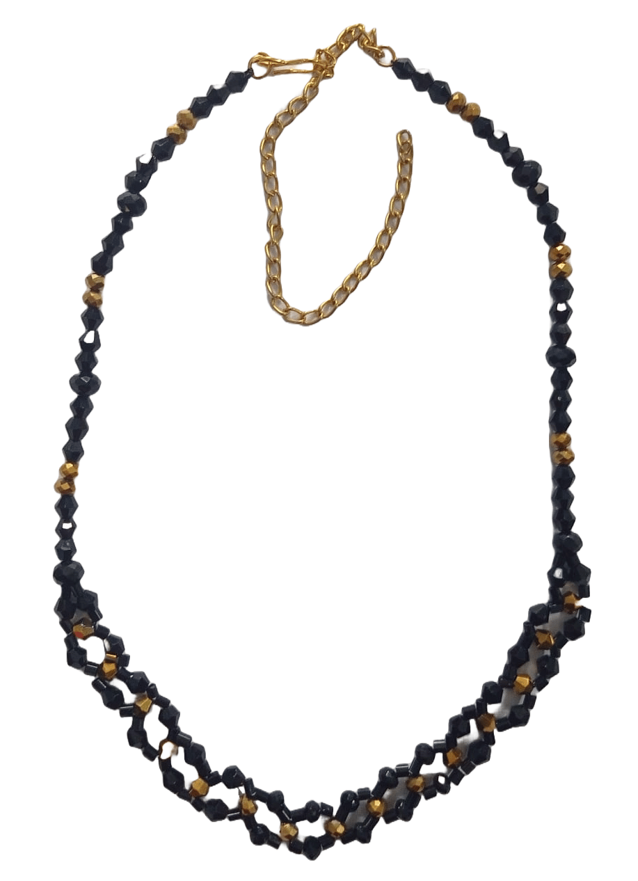 Stunning black beaded necklace
