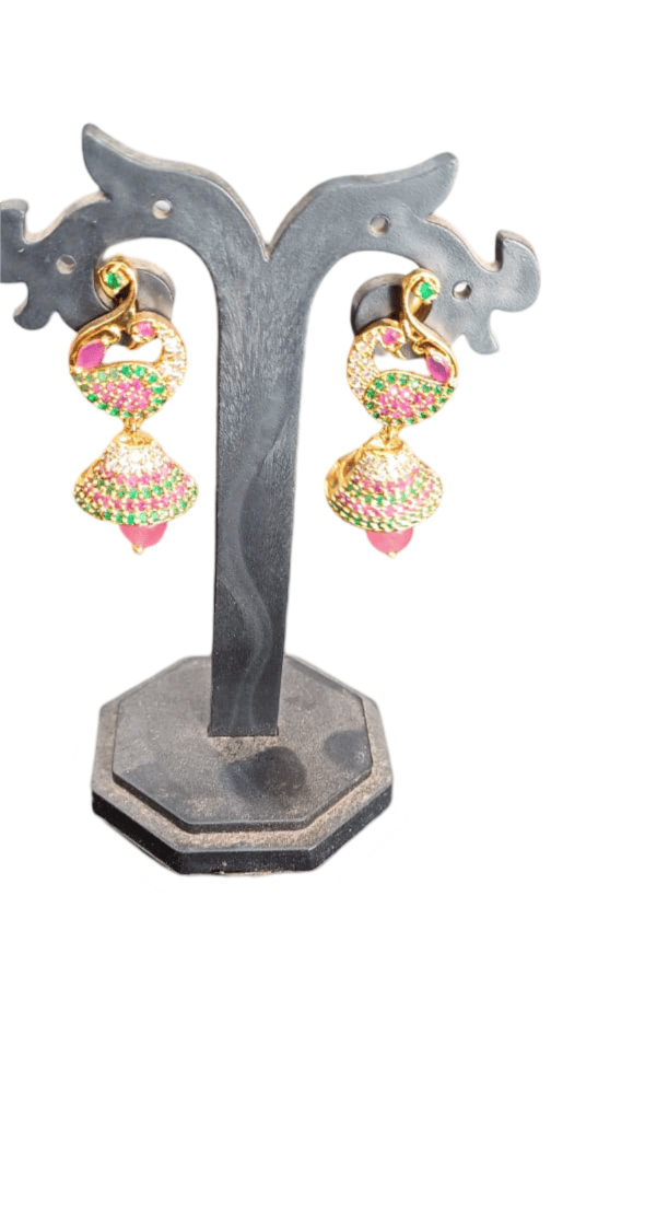 "Stunning Peacock Kundan and Pearl Earrings"