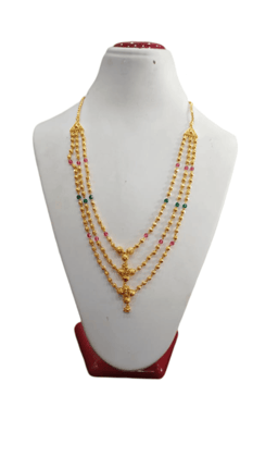 Gold Plated Traditional Indian Marathi Laxmi Haar Necklace Set
