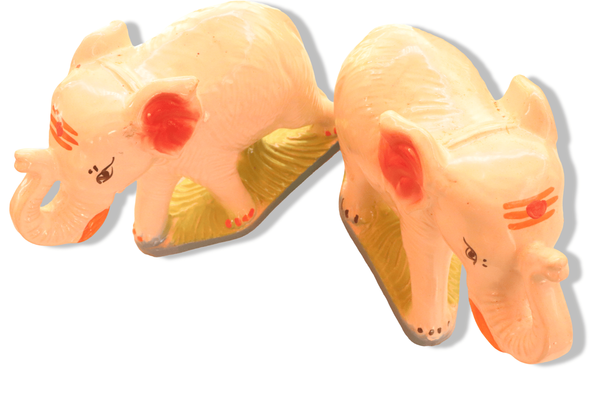 A Pair of Small White Elephant Statues
