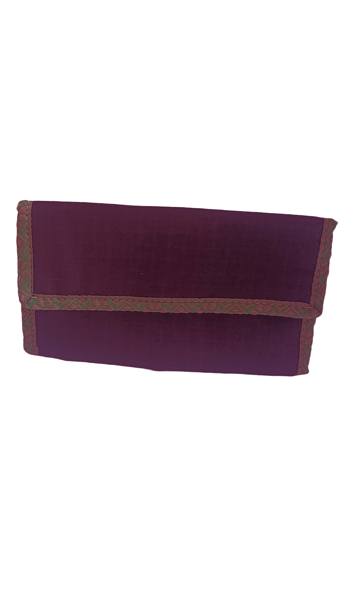 Elegant Velvet Clutch with Embroidered Trim
