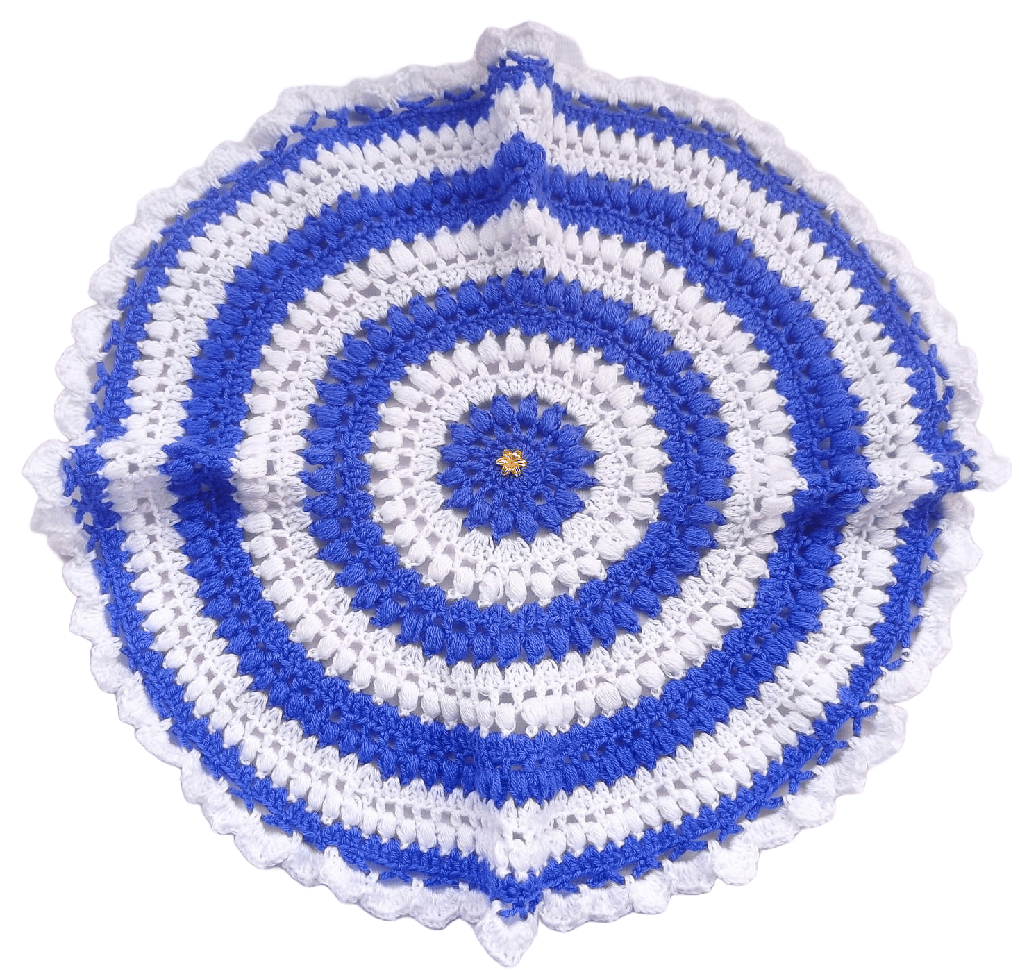 Handmade Blue and White Crochet Doily