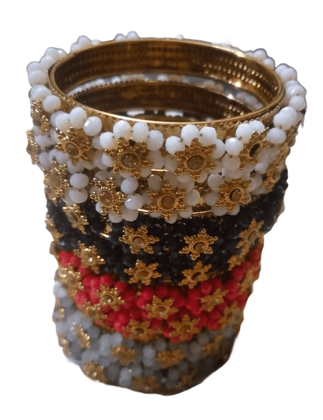 Set of 8 Bangles with Stone and Beads