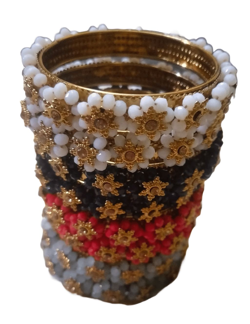 Set of 8 Bangles with Stone and Beads