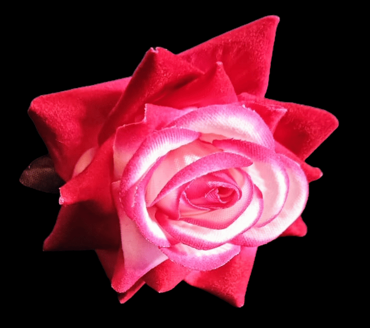 Red and White Rose Silk Flower