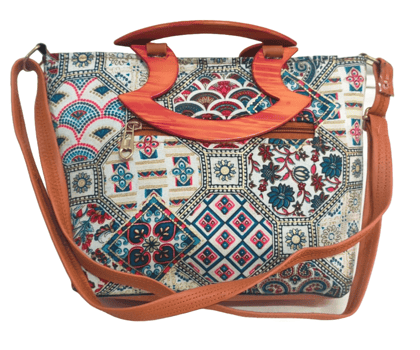 Women's Handbag with Wooden Handle