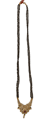 Traditional Indian Mangalsutra Gold Plated Black Beads Necklace for Women