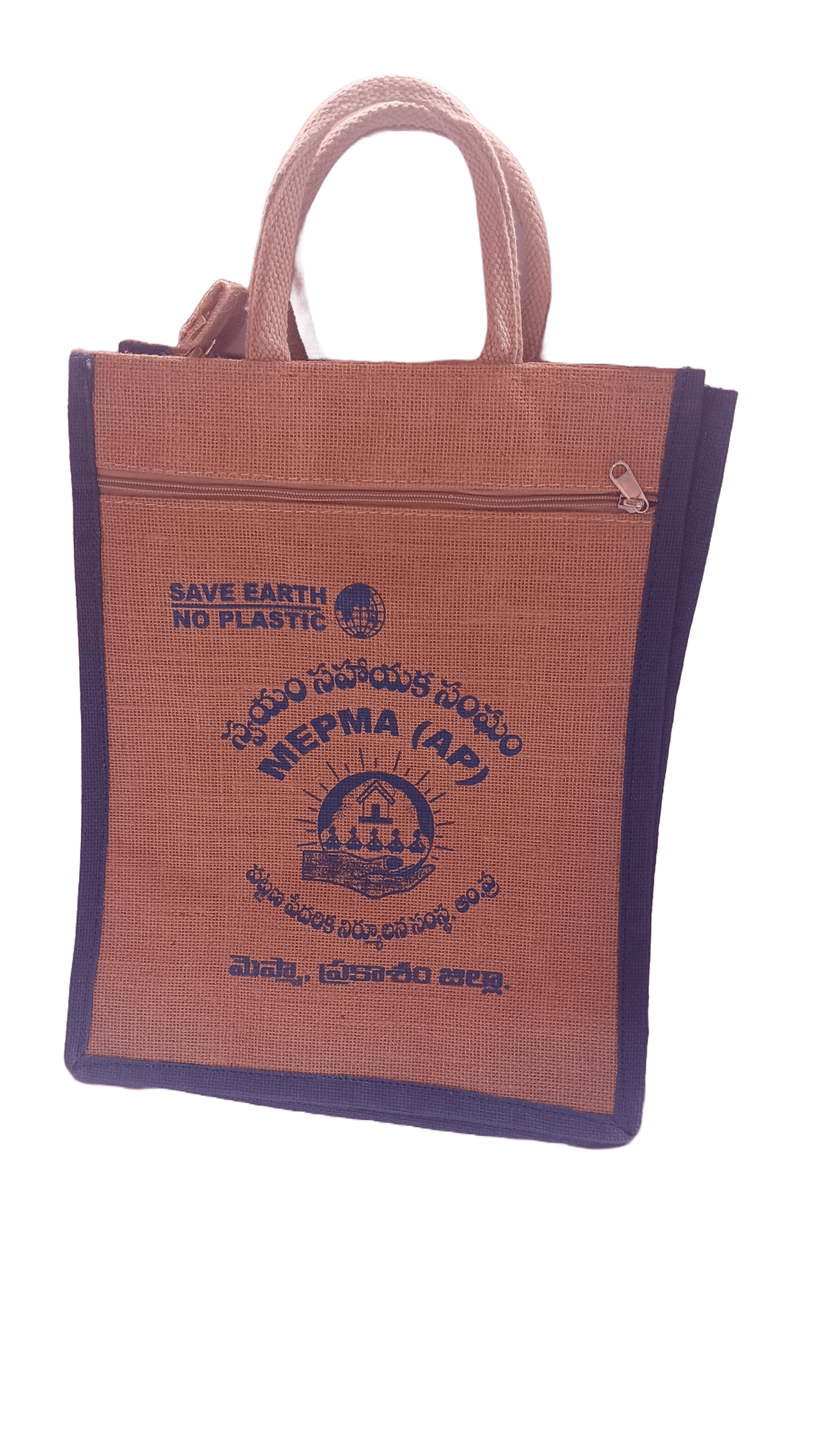 Jute Bag with a Message Save Earth, No Plasti