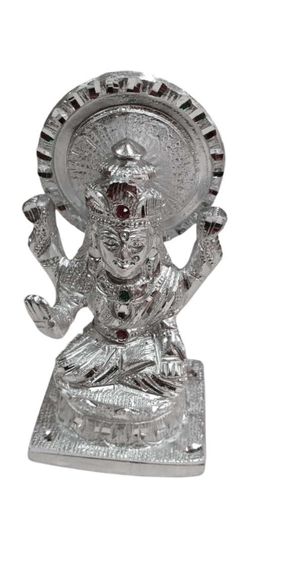 **Product Title:**Silver-plated idol of Hindu God Lakshmi devi (5 inch )