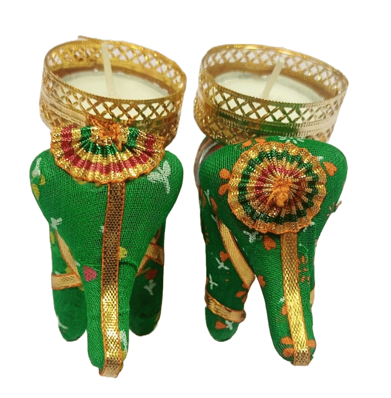 Pair of Handmade Elephant Tealight Candle Holders