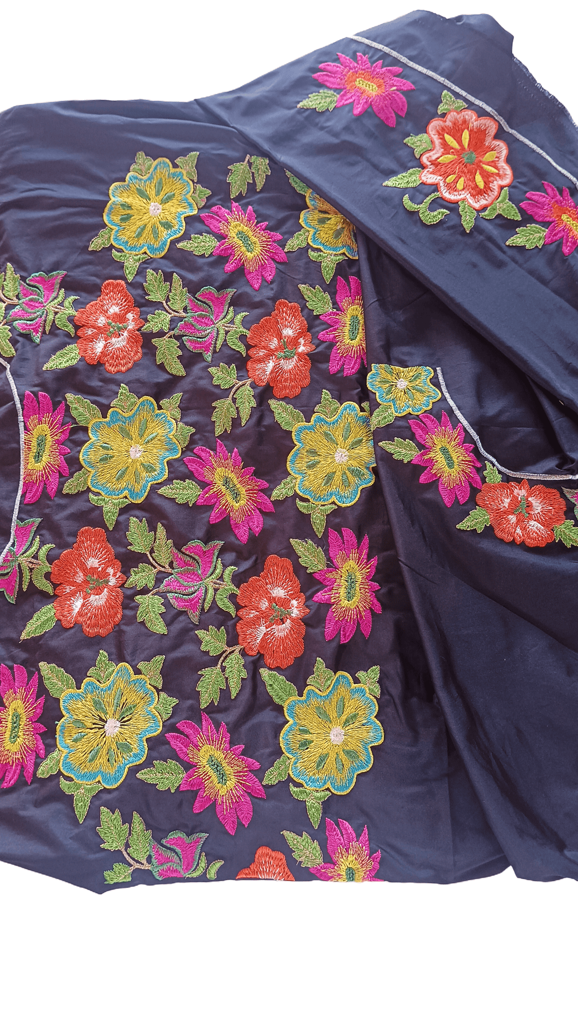 Black colour embroidered Blouse Pieces
