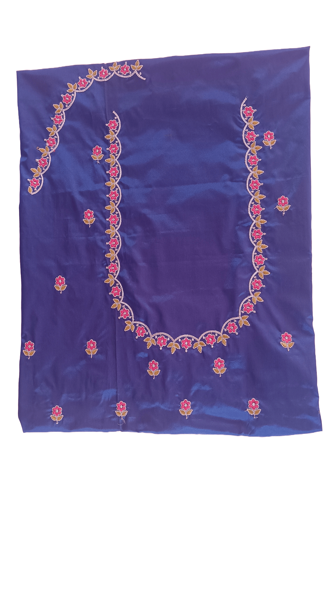 Embroidered Blouse Piece With Floral Butta Work