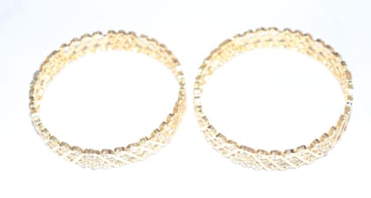 Gold Plated Bangles with White Stones