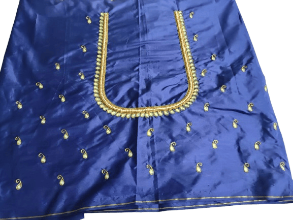 Blue Blouse With Zari And Stone Embroidery Work