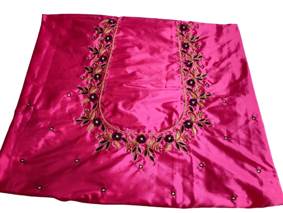 Blouse with intricate zari and stone embroidery