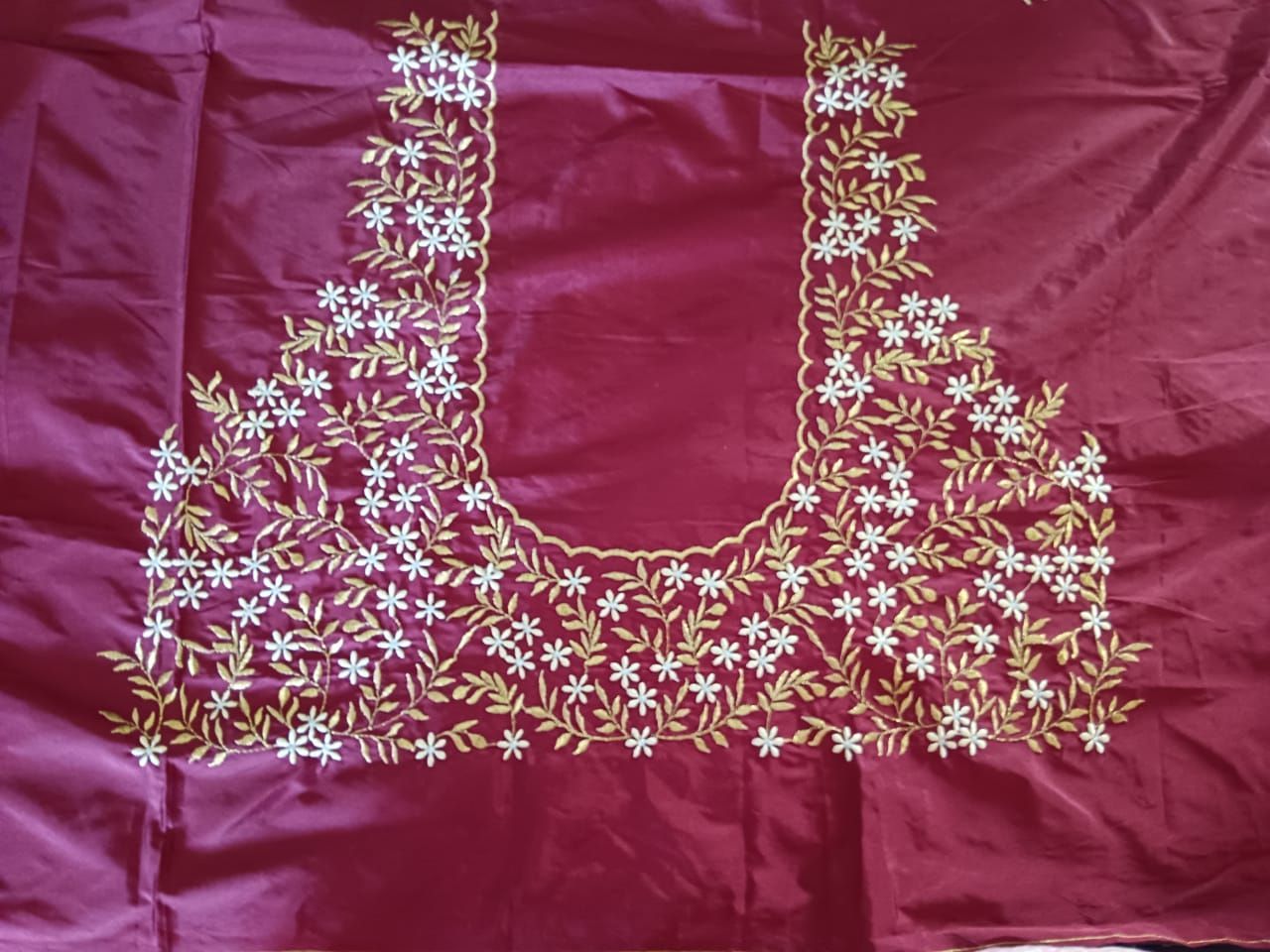 Embroidered Blouse With Floral Butta Work