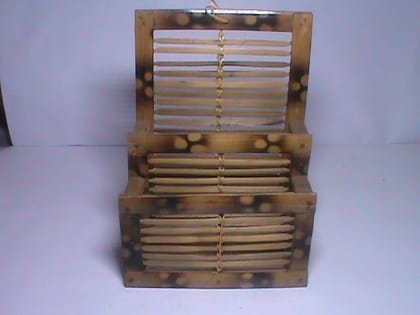 **Handmade Bamboo 2-Tier Wall Mount Organizer**