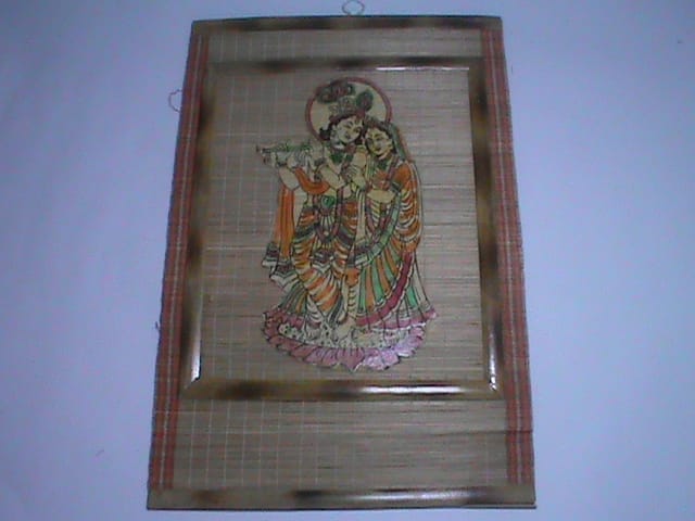 Krishna and Radha Bamboo Wall Hanging