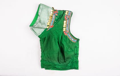 Green Embroidered Cotton Blouse