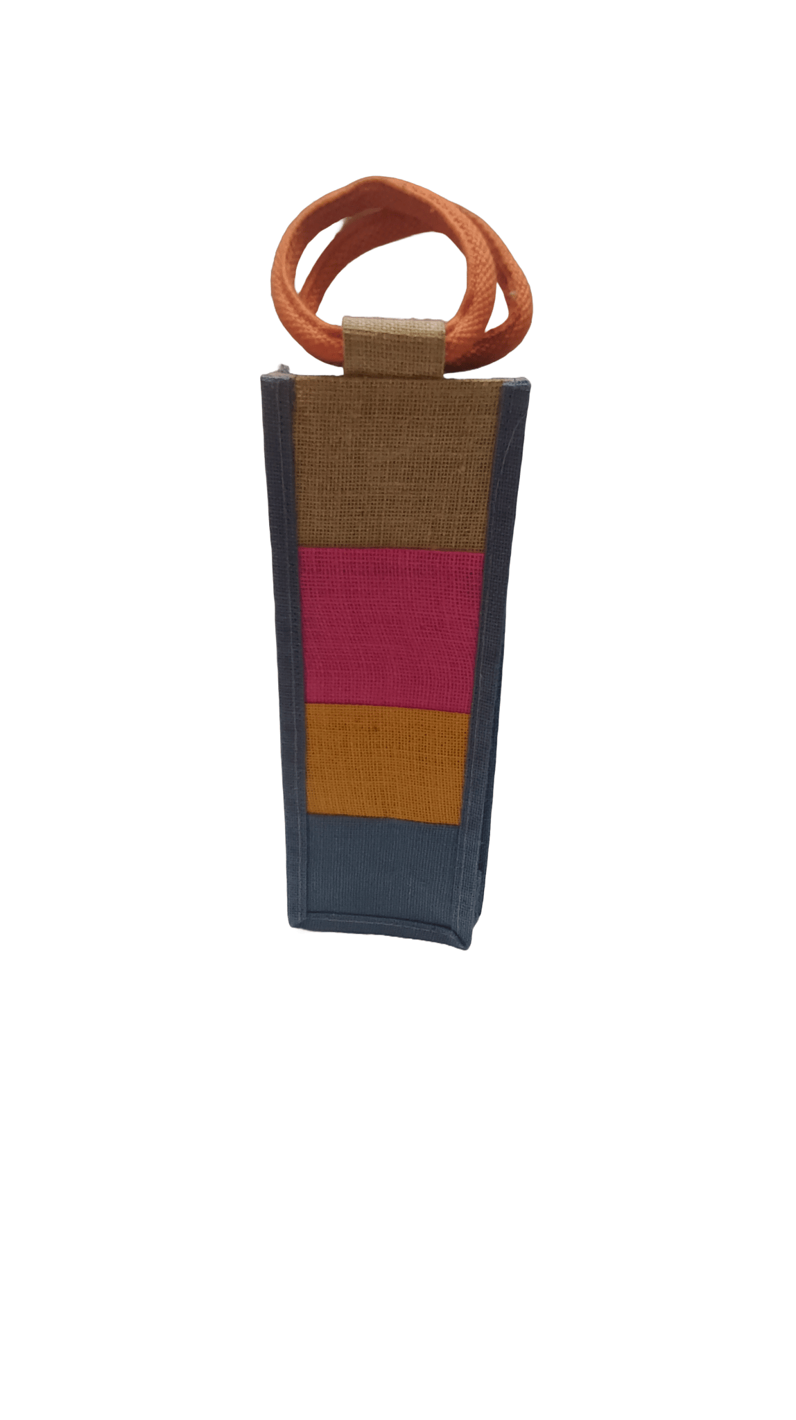 Jute Water Bottle Gift Bag with Colorful Stripes