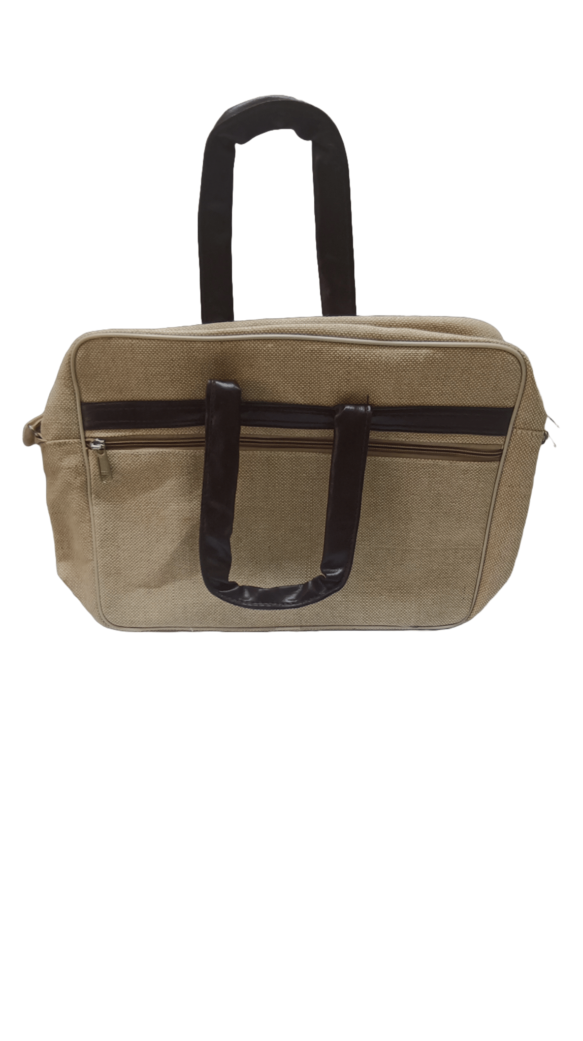 Carry-on Jute Bag with PU Leather Handles