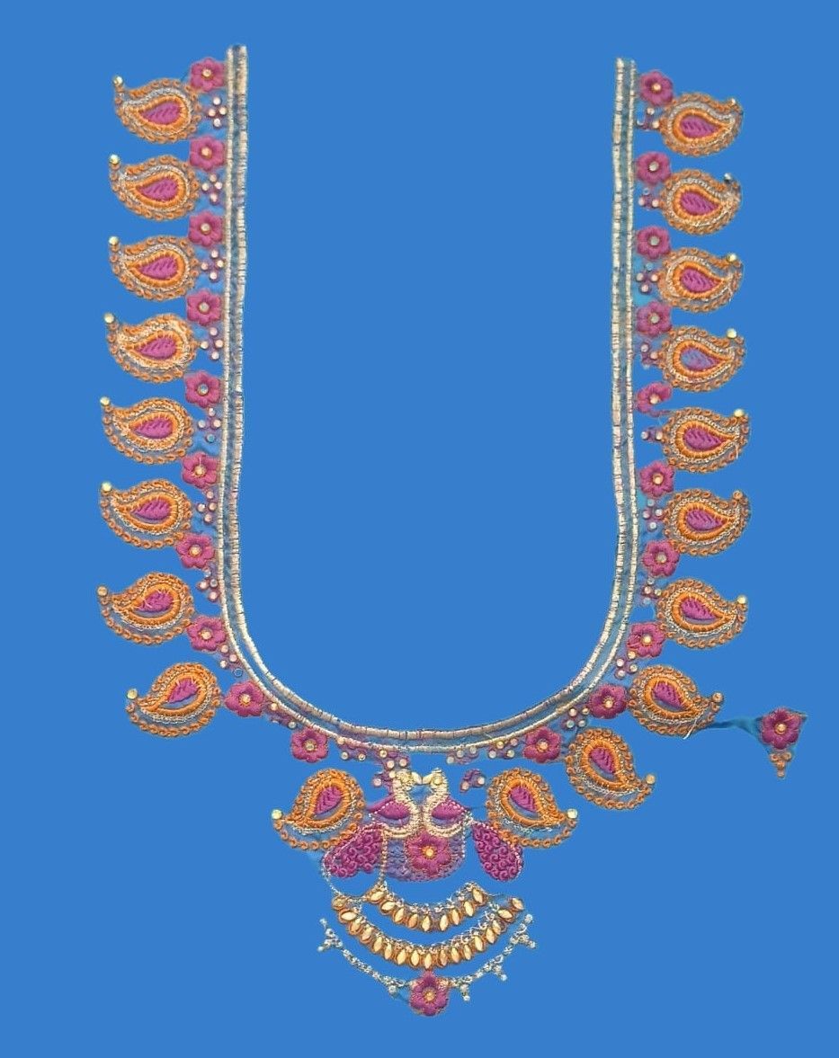 Indian Traditional Paisley Embroidery Blouse Neck Design