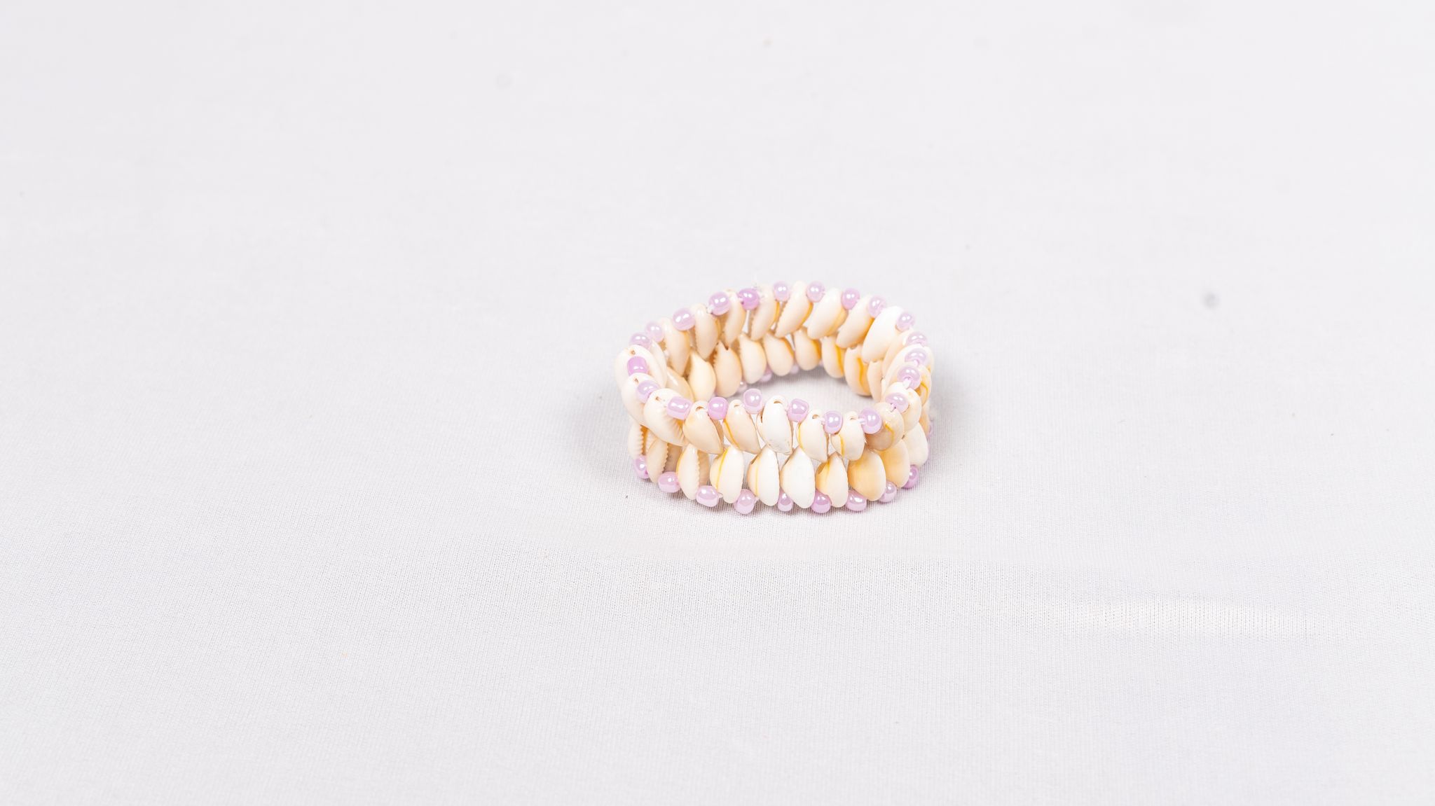 Handmade Seashell Bracelet with Pink Accents