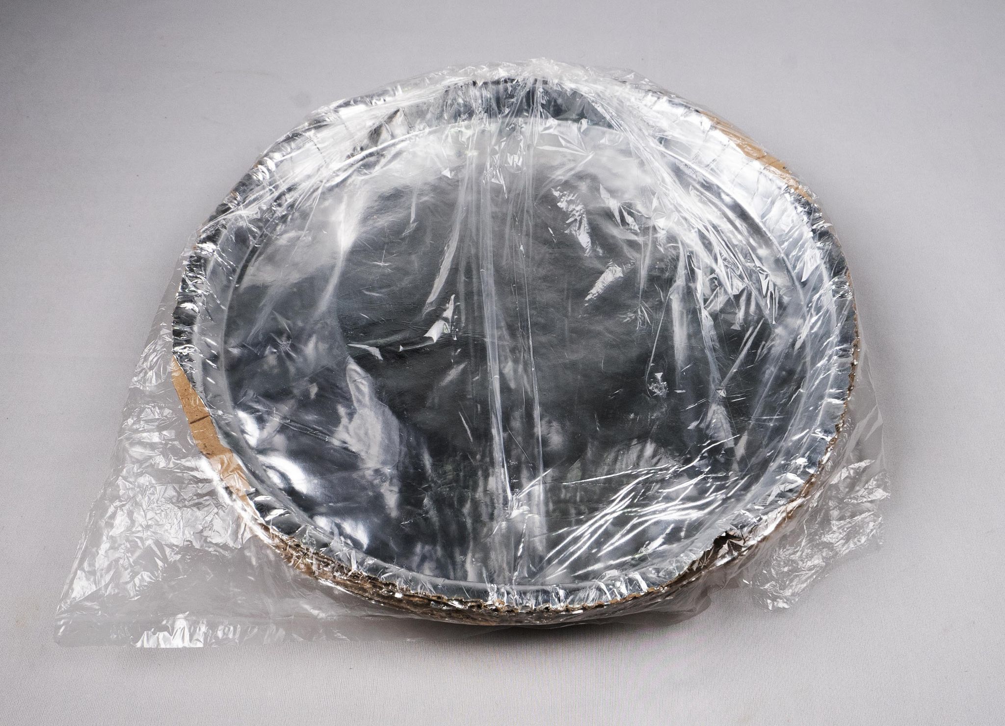 100 Pack - 9 Inch Silver Aluminum Foil Plates - Disposable Tin Foil Pans - Round Metal Food Serving Dish Trays